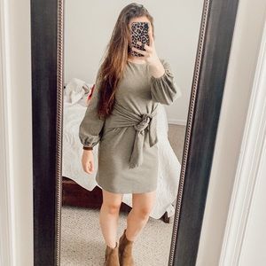 Olive Green Tie Dress